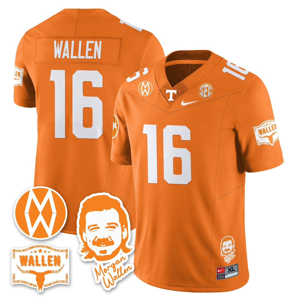 Men's Tennessee Volunteers Morgan Wallen 2025 Jersey - All Stitched