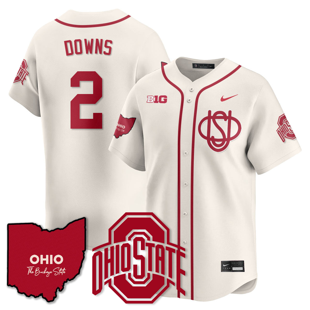 Men's Ohio State Buckeyes 2025 Wordmark Jersey - All Stitched