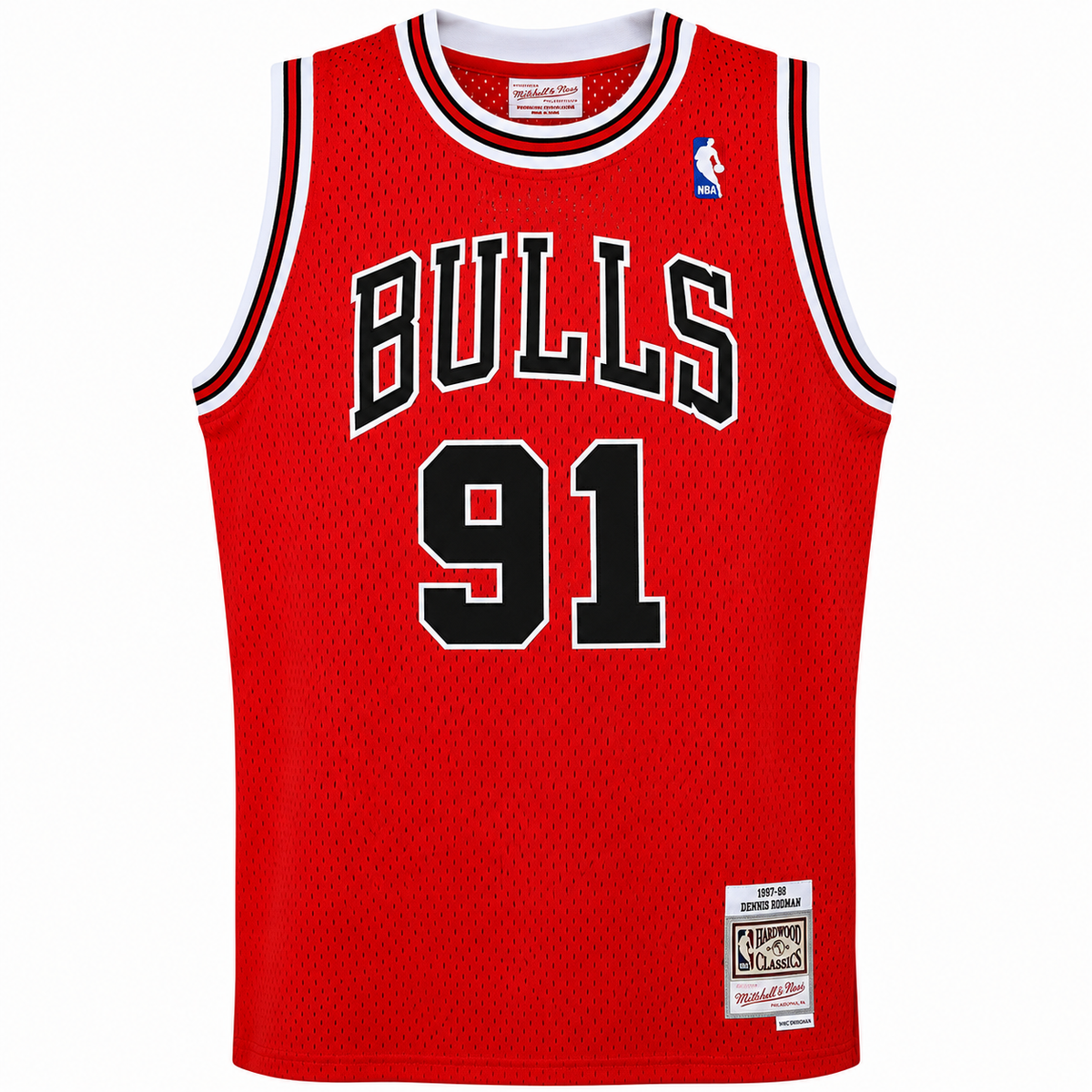 Chicago Bulls Dennis Rodman Mitchell & Ness Red 1995-96 Hardwood Classics Swingman Jersey
