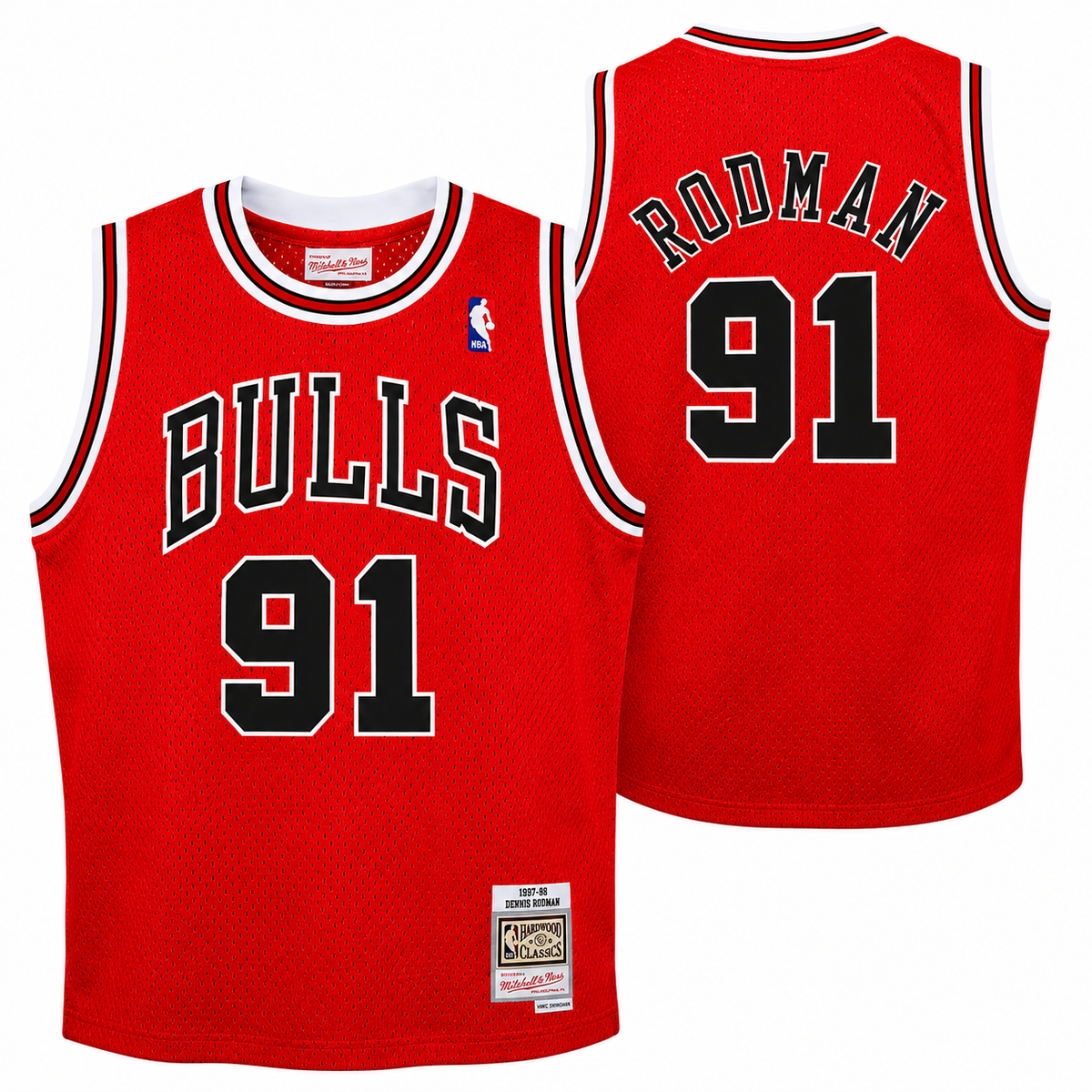 Chicago Bulls Dennis Rodman Mitchell & Ness Red 1995-96 Hardwood Classics Swingman Jersey