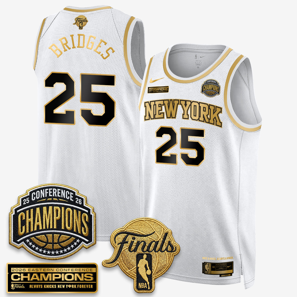 NYK 2026 NBA Eastern Conference Champions Black Gold Edition Jersey - Stitched (Tiktok)