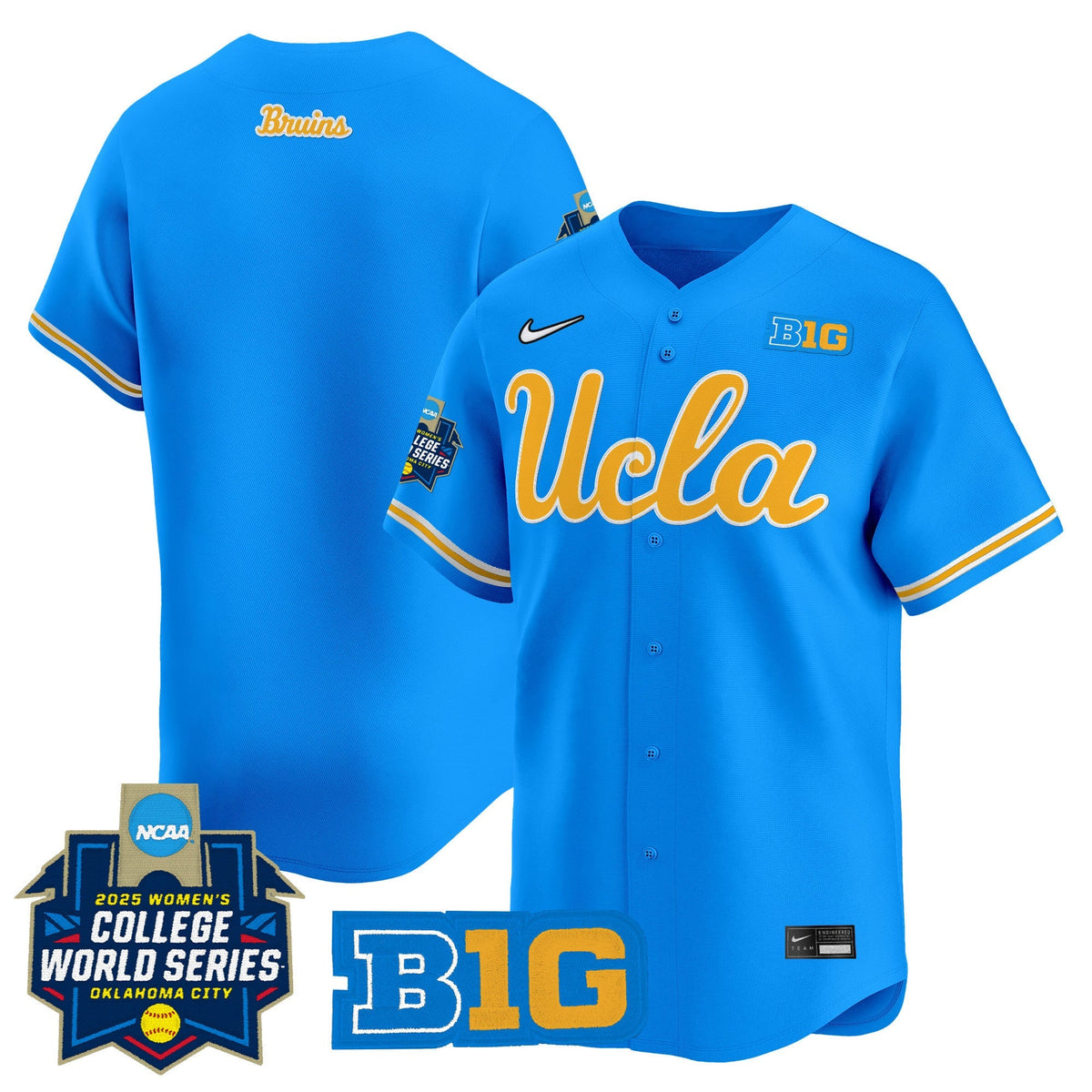 Men's size - UCLA Bruins Softball 2025 World Series (WCWS) Vapor Premier Limited Jersey - All Stitched