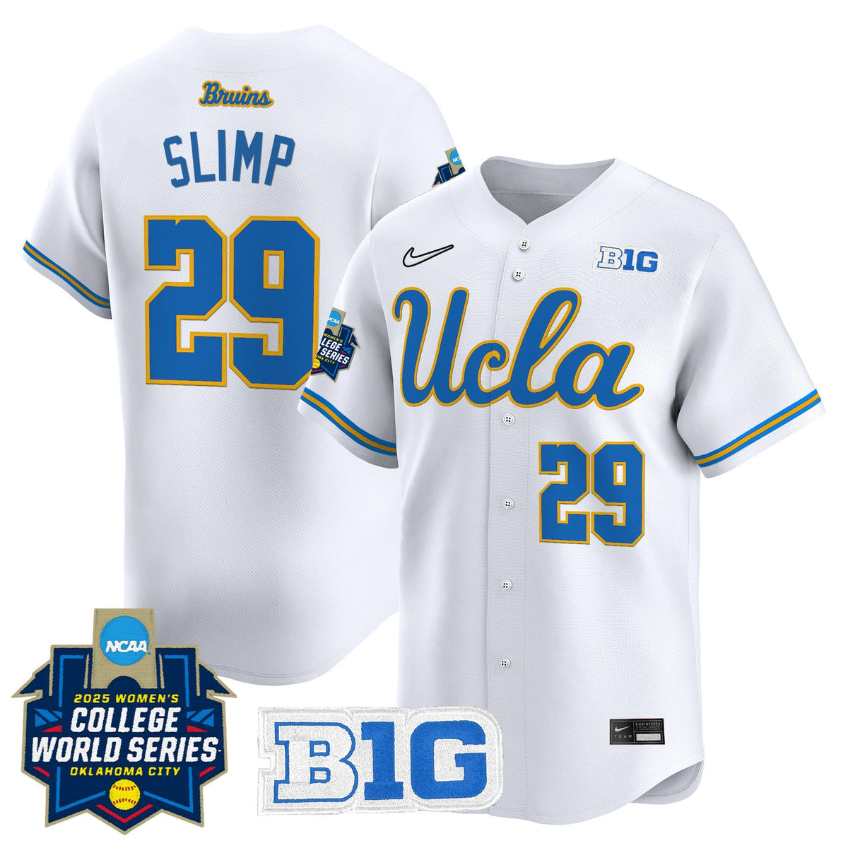 Men's size - UCLA Bruins Softball 2025 World Series (WCWS) Vapor Premier Limited Jersey - All Stitched