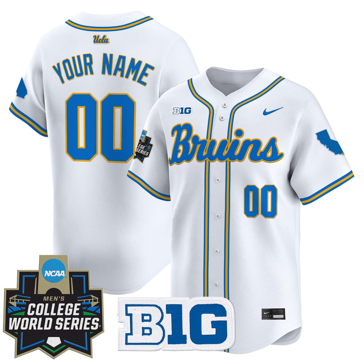 UCLA Bruins 2025 World Series Vapor Premier Limited Custom Jersey - All Stitched