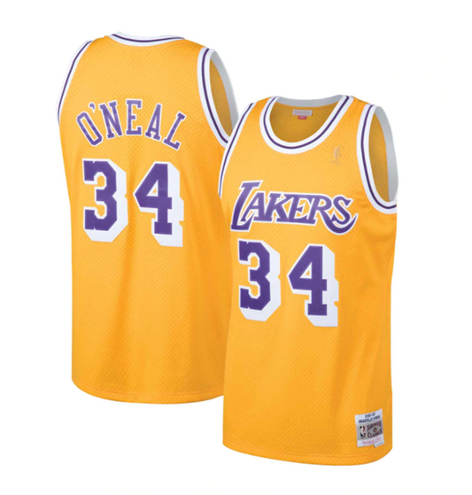 Los Angeles Lakers Shaquille O'Neal Gold 1996-97 Hardwood Classics Swingman Jersey