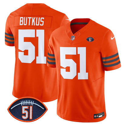CHI Dick Butkus Patch Throwback Vapor Limited Jersey