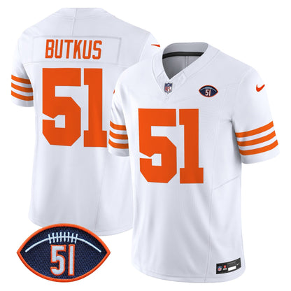 CHI Dick Butkus Patch Throwback Vapor Limited Jersey