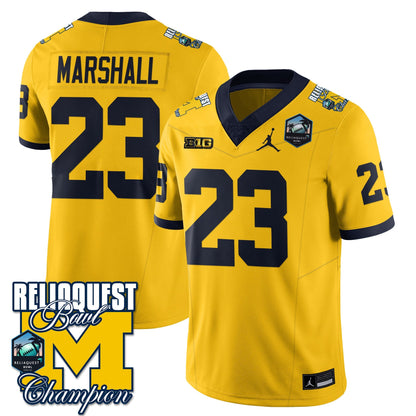 Men's Michigan Wolverines 2024 ReliaQuest Bowl Champions Jersey - All Stitched
