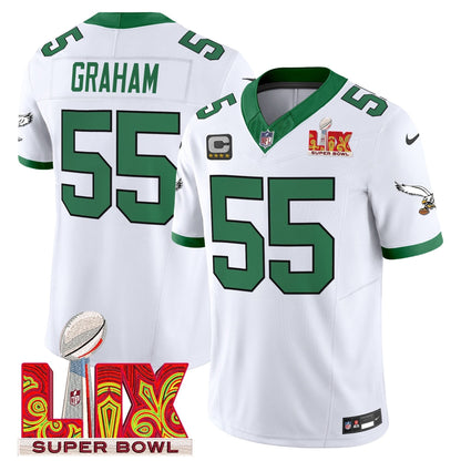 PE Kelly Green Super Bowl LIX Patch Vapor Limited Jersey