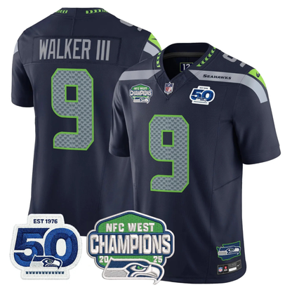 SEA 50th & NFC West Champions Patch Vapor Limited Jersey