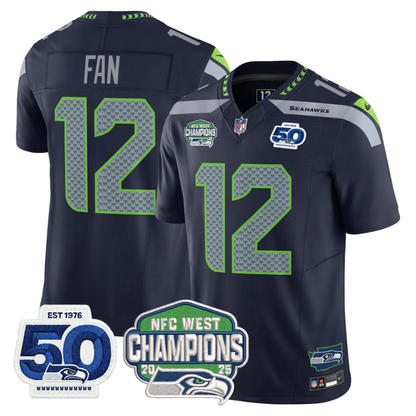 SEA 50th & NFC West Champions Patch Vapor Limited Jersey