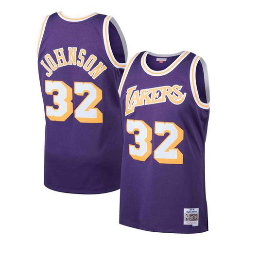 Los Angeles Lakers Magic Johnson Purple 1984-85 Hardwood Classics Swingman Jersey