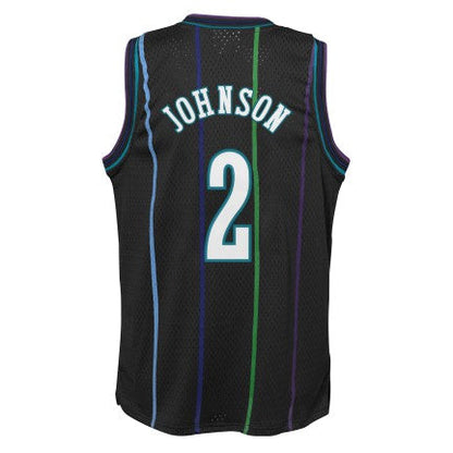 Charlotte Hornets Larry Johnson Mitchell & Ness 1992-93 Hardwood Classics Reload 2.0 Swingman Jersey-Black