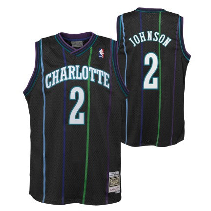 Charlotte Hornets Larry Johnson Mitchell & Ness 1992-93 Hardwood Classics Reload 2.0 Swingman Jersey-Black