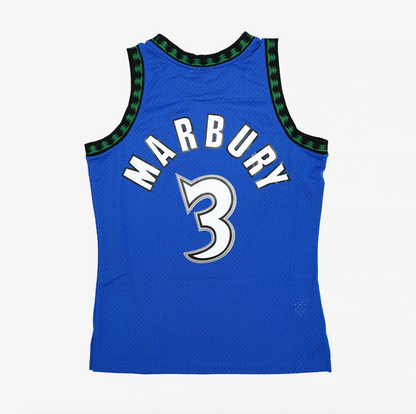 Men's Minnesota Timberwolves Stephon Marbury Mitchell & Ness Blue Hardwood Classics Swingman Jersey