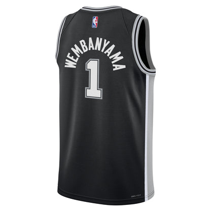 San Antonio Spurs Victor Wembanyama Nike Black Swingman Icon Jersey