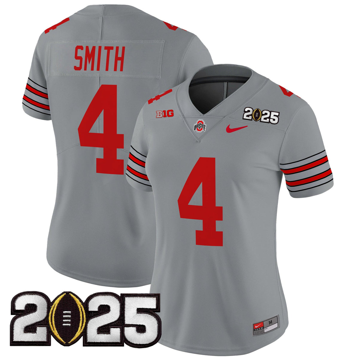 Women's Ohio State Buckeyes 'Heritage Stripe' 2025 CFP Final Patch Vapor Limited Jersey - All Stitched