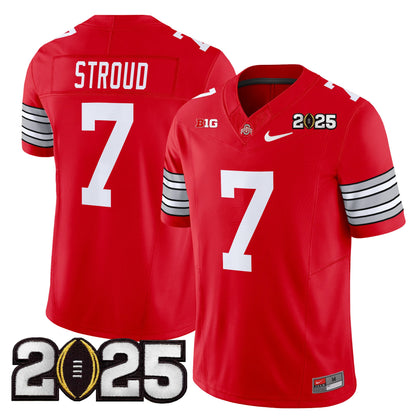 Men's Ohio State Buckeyes 'Heritage Stripe' 2025 CFP Final Patch Vapor Limited Jersey - All Stitched