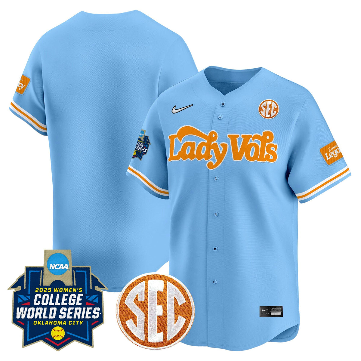 Men's Size - Tennessee Volunteers Softball 2025 World Series (WCWS) Vapor Premier Limited Jersey - All Stitched