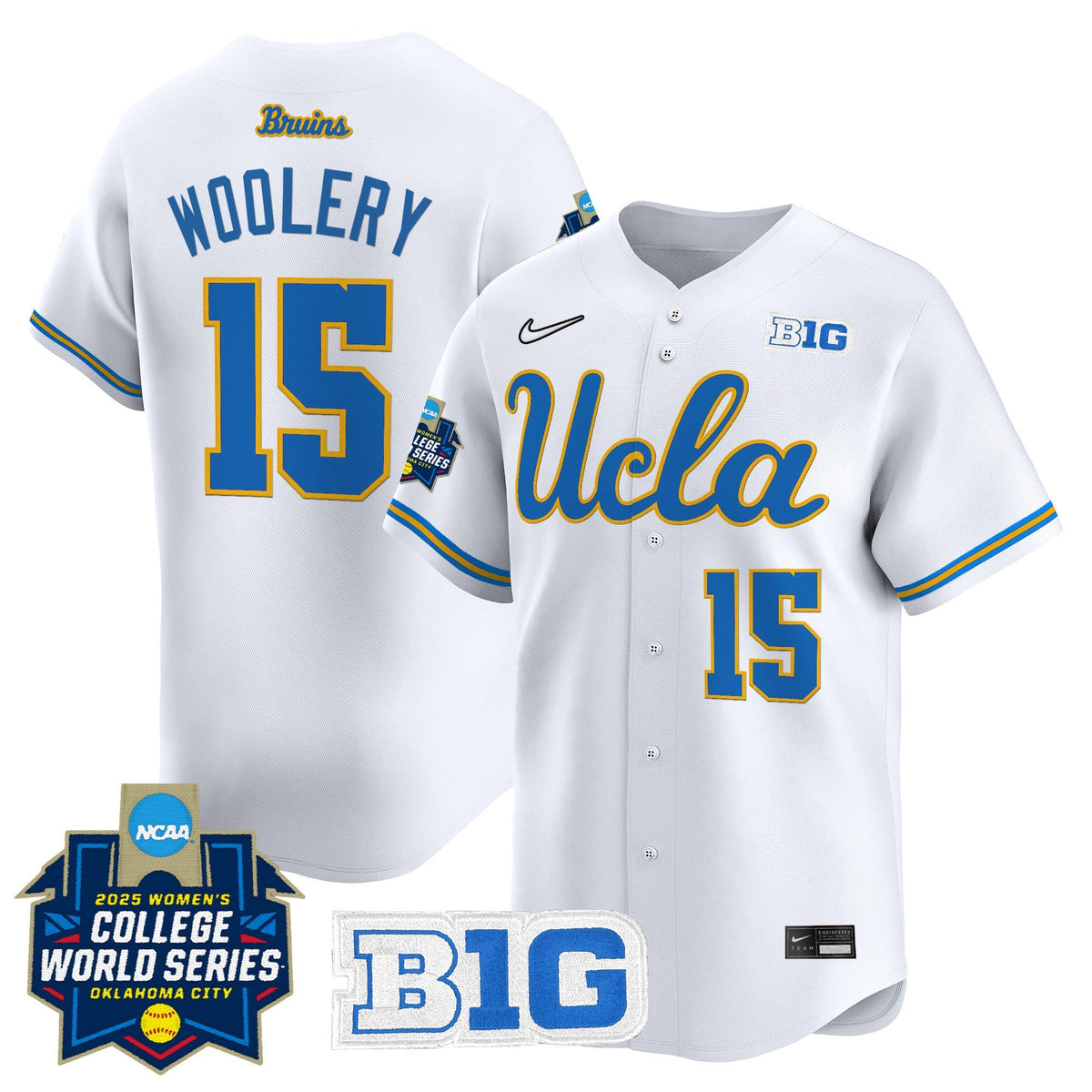 Men's size - UCLA Bruins Softball 2025 World Series (WCWS) Vapor Premier Limited Jersey - All Stitched