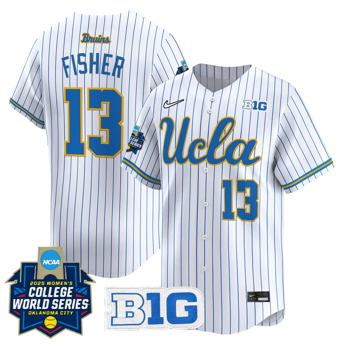 Men's size - UCLA Bruins Softball 2025 World Series (WCWS) Vapor Premier Limited Jersey - All Stitched
