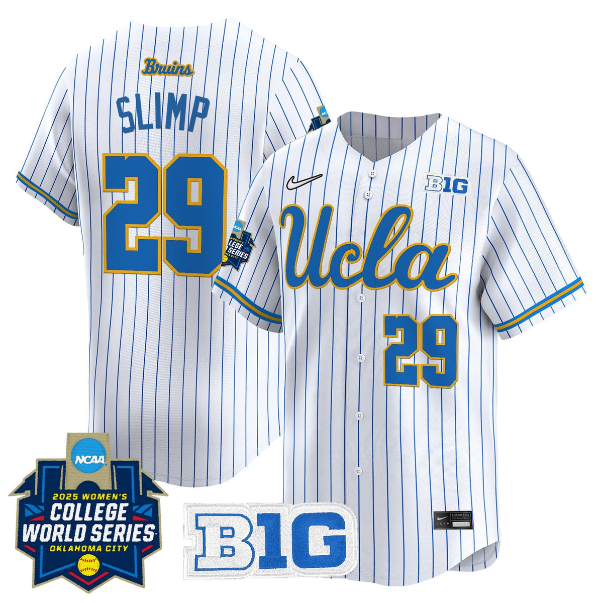 Men's size - UCLA Bruins Softball 2025 World Series (WCWS) Vapor Premier Limited Jersey - All Stitched