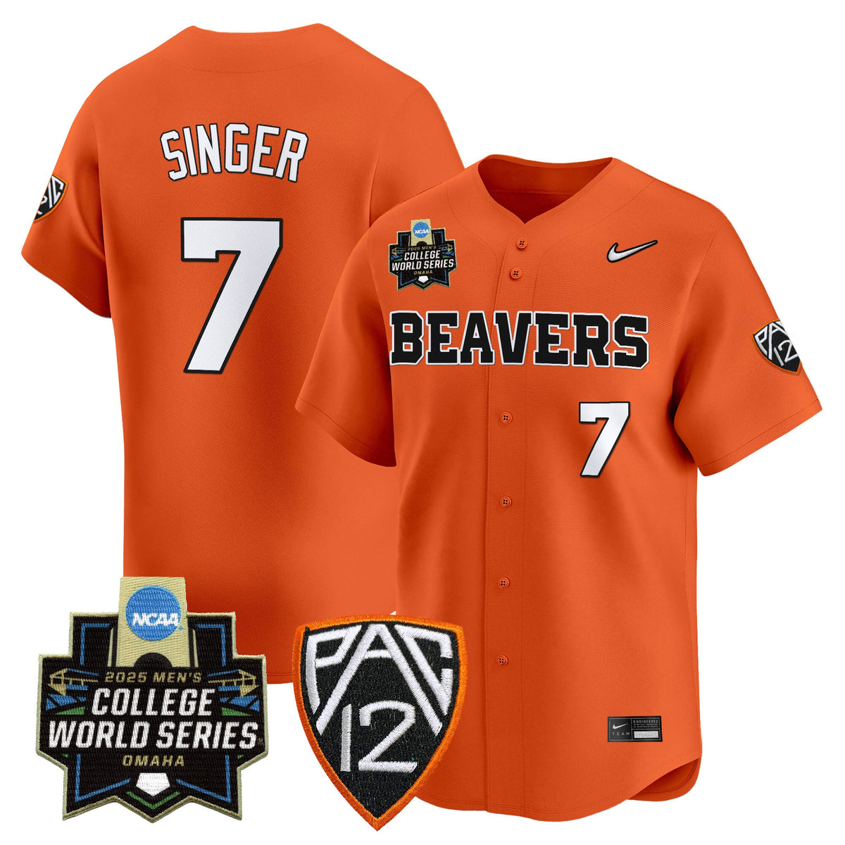 Men's Oregon State Beavers 2025 World Series Vapor Premier Limited Jersey - All Stitched