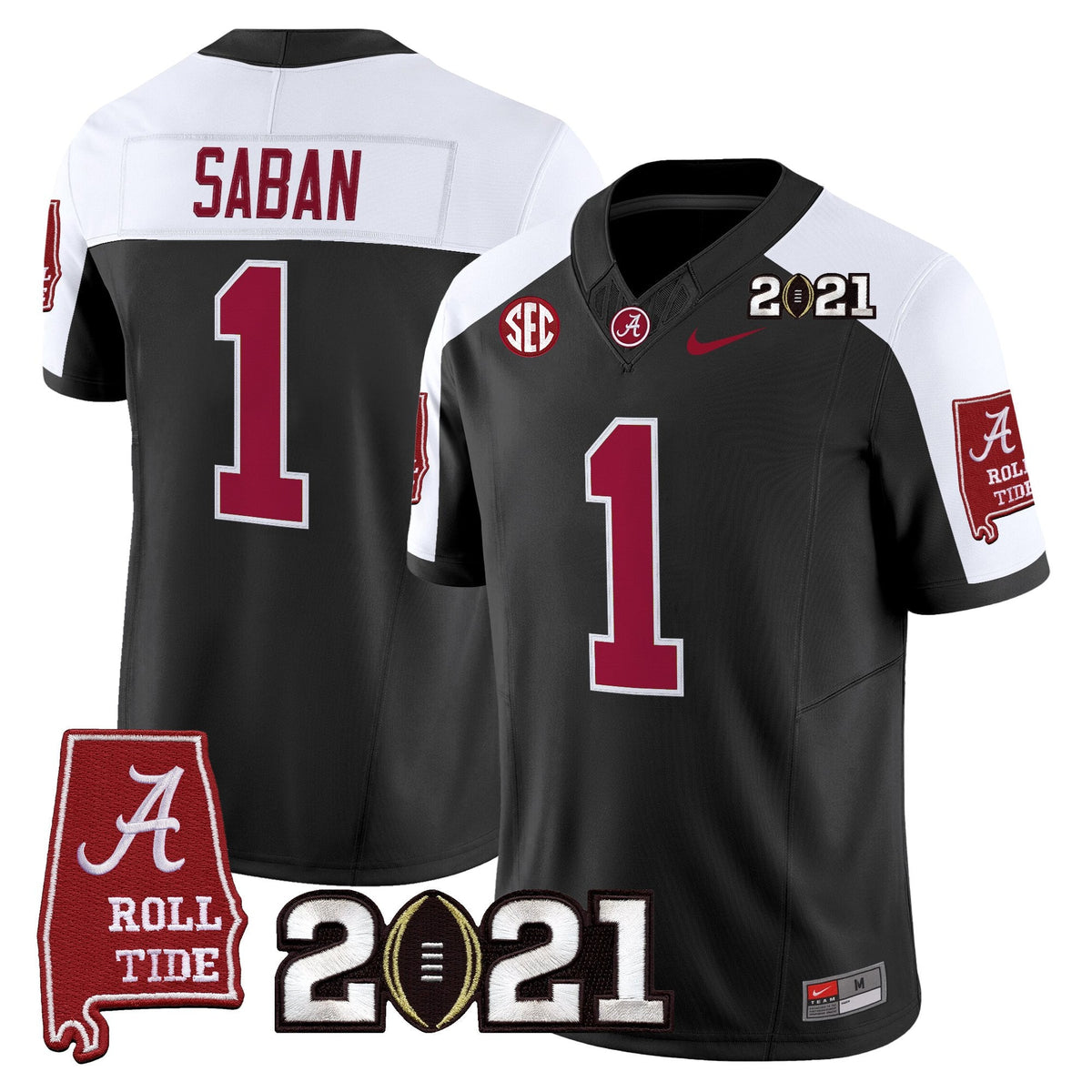 Men's Alabama Crimson Tide '2021 CFP National Championship' Vapor Limited Jersey - Alabama Map - All Stitched