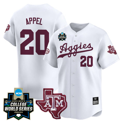 Men's Texas A&M Aggies 2024 College World Series Vapor Premier Limited Jersey - All Stitched