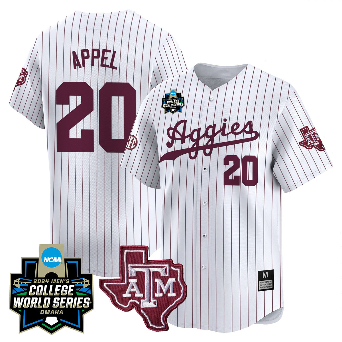 Men's Texas A&M Aggies 2024 College World Series Vapor Premier Limited Jersey - All Stitched