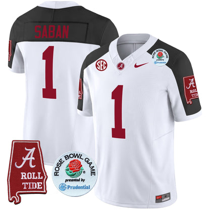 Men's Alabama Crimson Tide Rose Bowl Patch Vapor Limited Jersey - All Stitched