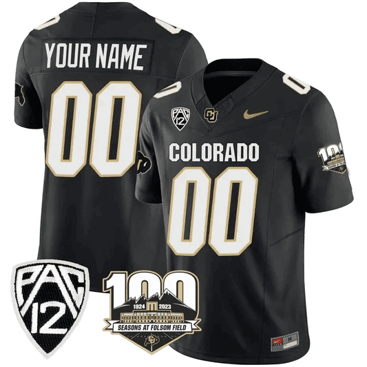 Colorado Buffaloes 100th Seasons At Folsom Field Patch Vapor Limited Custom Jersey V2- All Stitched