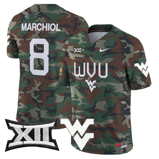 West Virginia Mountaineers 2024 Military Vapor Limited Jersey - All Stitched
