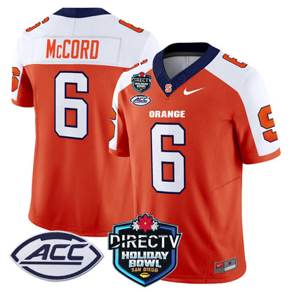Men's Syracuse Orange 2025 Holiday Bowl Patch Vapor Limited Jersey - All Stitched