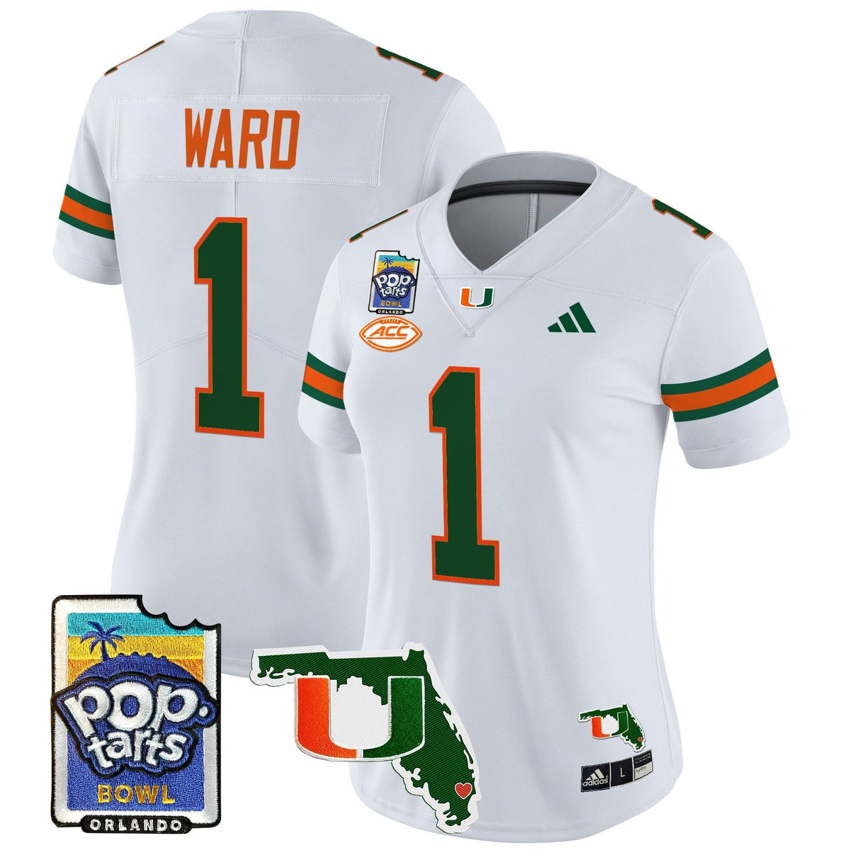 Women's Miami Hurricanes 2025 PopTarts Bowl Patch Vapor Limited Jersey - All Stitched