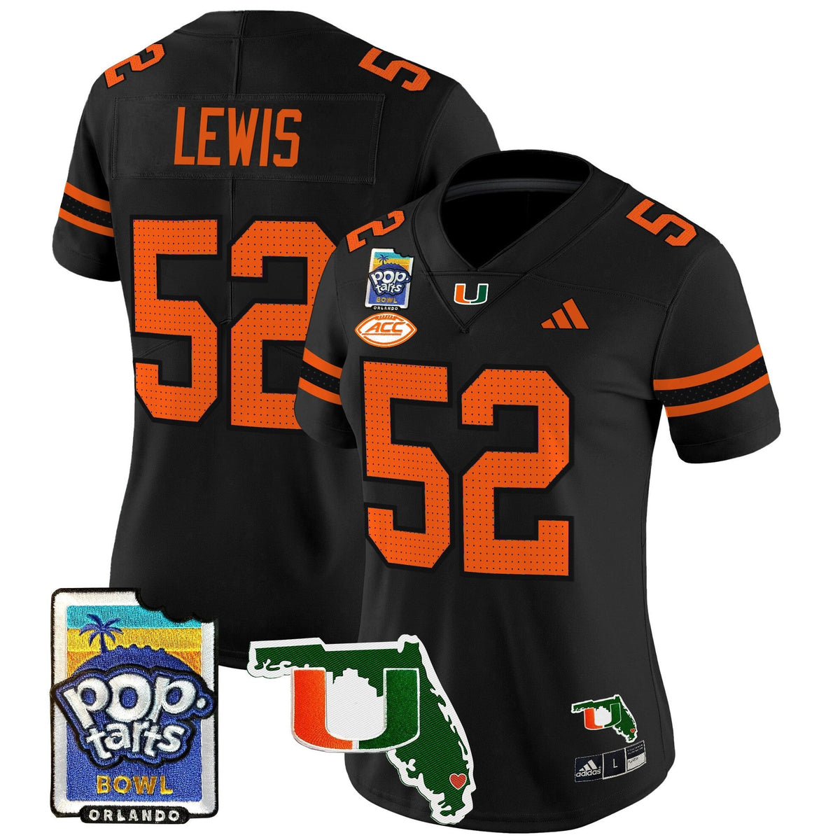Women's Miami Hurricanes 2025 PopTarts Bowl Patch Vapor Limited Jersey - All Stitched