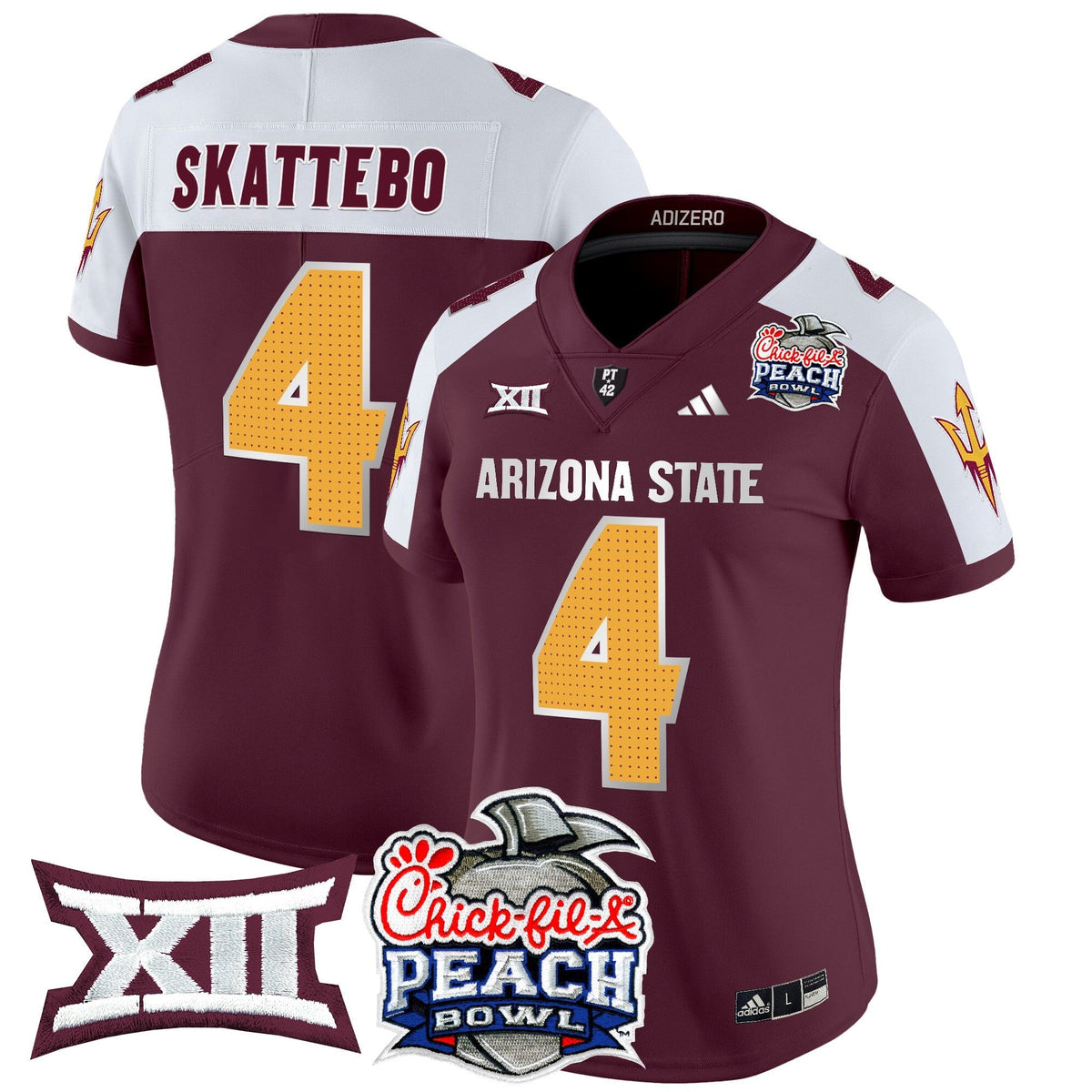 Women's Arizona State Sun Devils 2025 Peach Bowl Vapor Limited Jersey V2 - All Stitched