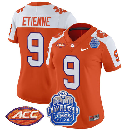 Women's Clemson Tigers 2024 ACC Championship Patch Vapor Limited Jersey - All Stitched
