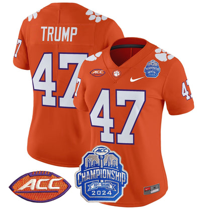 Women's Clemson Tigers 2024 ACC Championship Patch Vapor Limited Jersey - All Stitched