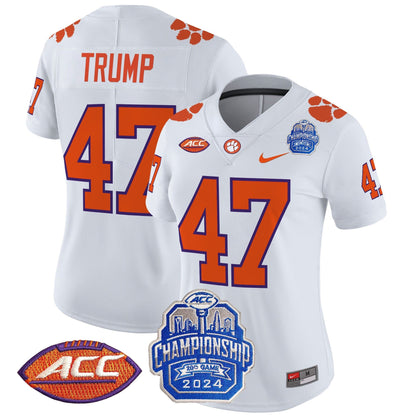 Women's Clemson Tigers 2024 ACC Championship Patch Vapor Limited Jersey - All Stitched