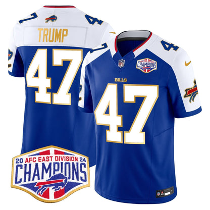Bills 2024 AFC East Division Champions Gold Trim Vapor Limited Jersey - All Stitched