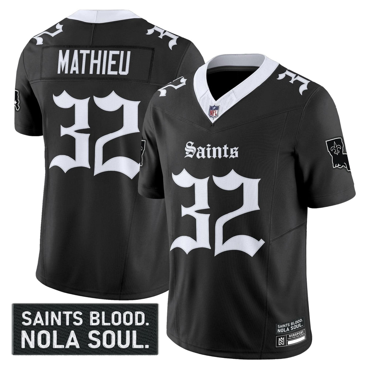 New Orleans Saints 'Gothic Vieux Carré Edition' Vapor Jersey - All Stitched