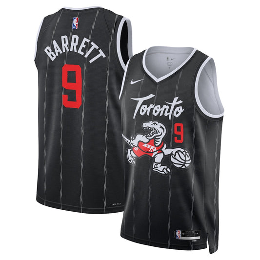 Toronto Raptors 202526 City Edition Swingman Jersey Black Rj Barrett Unisex | RTJ13316
