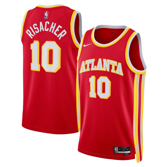 Atlanta Hawks Icon Swingman Jersey Red Zaccharie Risacher Unisex | RTJ13294