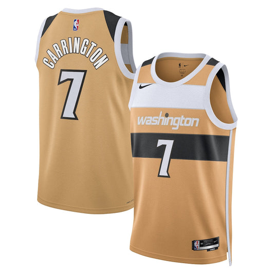 Washington Wizards 202526 City Edition Swingman Jersey Tan Carlton Carrington Unisex | RTJ13031