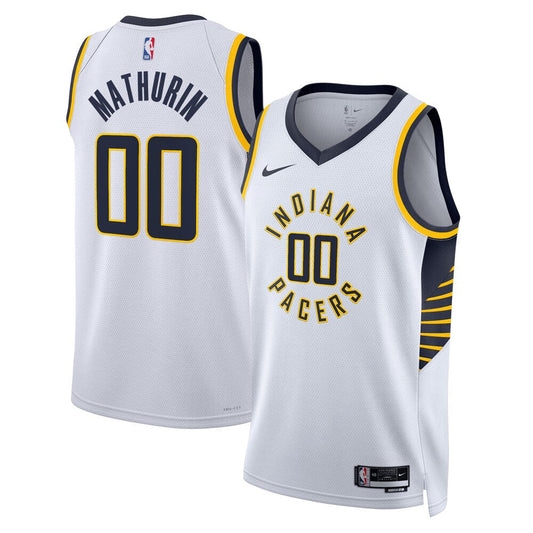 Indiana Pacers Association Edition Swingman Jersey White Bennedict Mathurin Unisex | Stitched Jersey RTJS 12091
