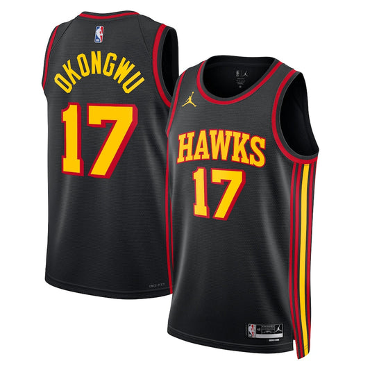 Atlanta Hawks Jordan Statement Edition Swingman Jersey Black Onyeka Okongwu Unisex | Stitched Jersey RTJS 11842