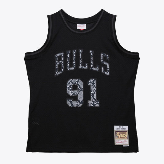 Chicago Bulls Leather Snakeskin Swingman Jersey Dennis Rodman 1997 98 | Stitched Jersey RTJS 11796